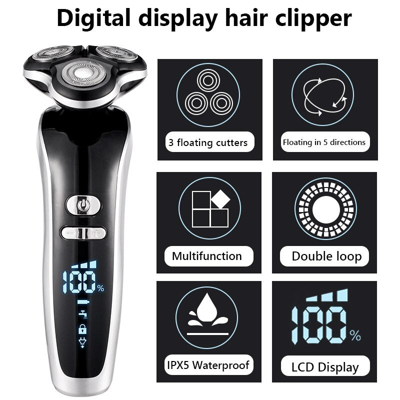 Electric Shaver 4D for Men Electric Hair Clipper USB Rechargeable Professional Hair Trimmer Hair Cutter for Men Adult Razor