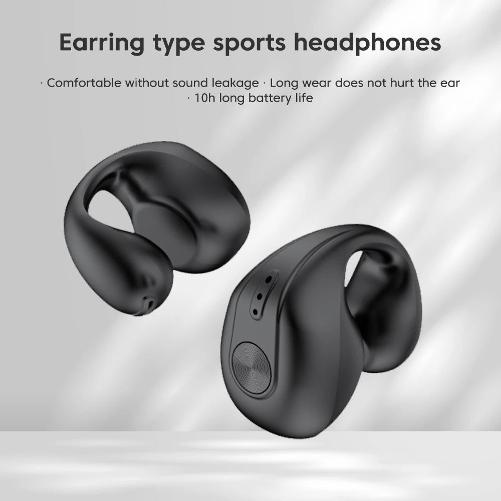 Wireless Bluetooth Headset Earphone Earring Wireless Ear Clip Headphones Sound Earcuffs Sport Headset Earbuds Ear Hook with Mic