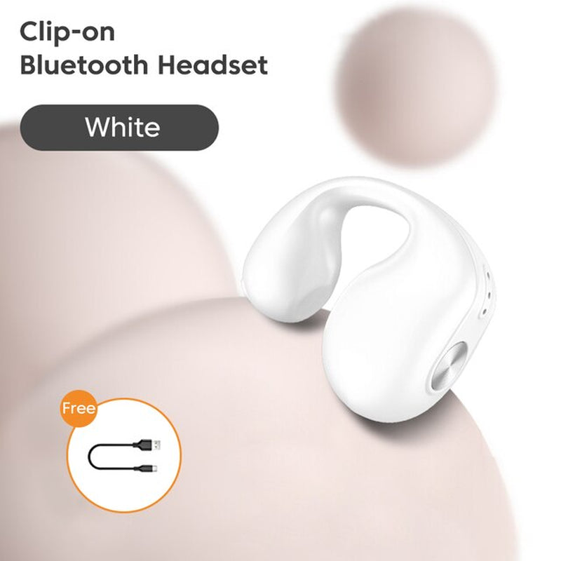 Wireless Bluetooth Headset Earphone Earring Wireless Ear Clip Headphones Sound Earcuffs Sport Headset Earbuds Ear Hook with Mic