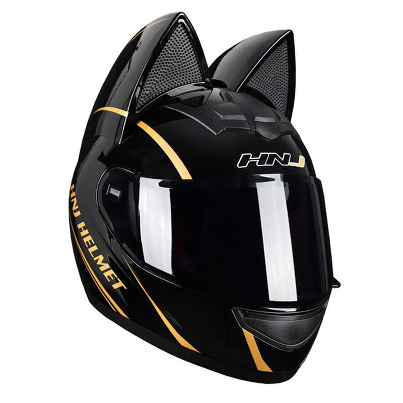 Motorcycle Helmet Full Face Cat Ear Detachable DOT Certification Safety Moto Helmet for Women Men Breathable Gift for Girlfriend