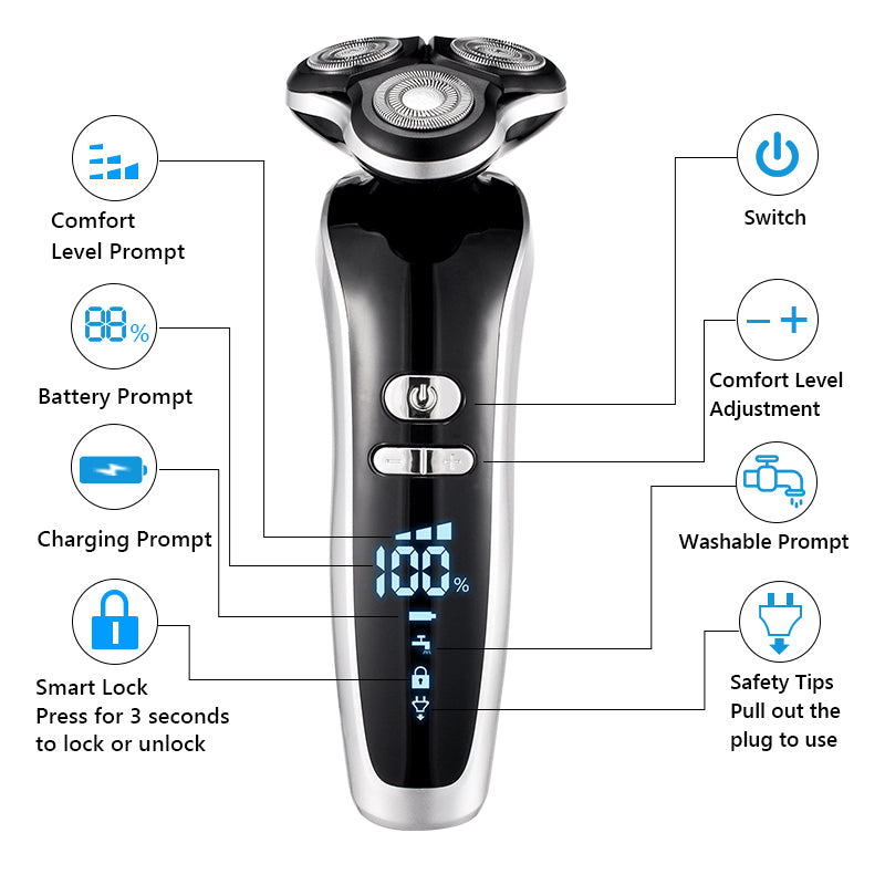 Electric Shaver 4D for Men Electric Hair Clipper USB Rechargeable Professional Hair Trimmer Hair Cutter for Men Adult Razor