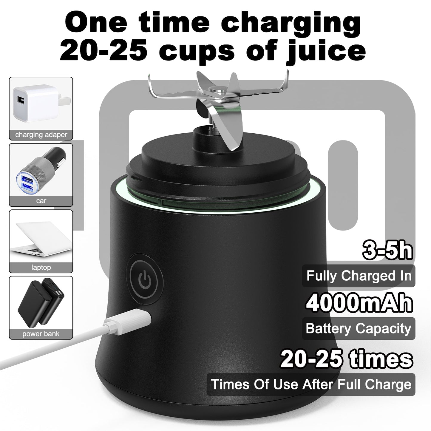 Portable Mini Electric Juicer USB Charging Fruit Orange Lemo