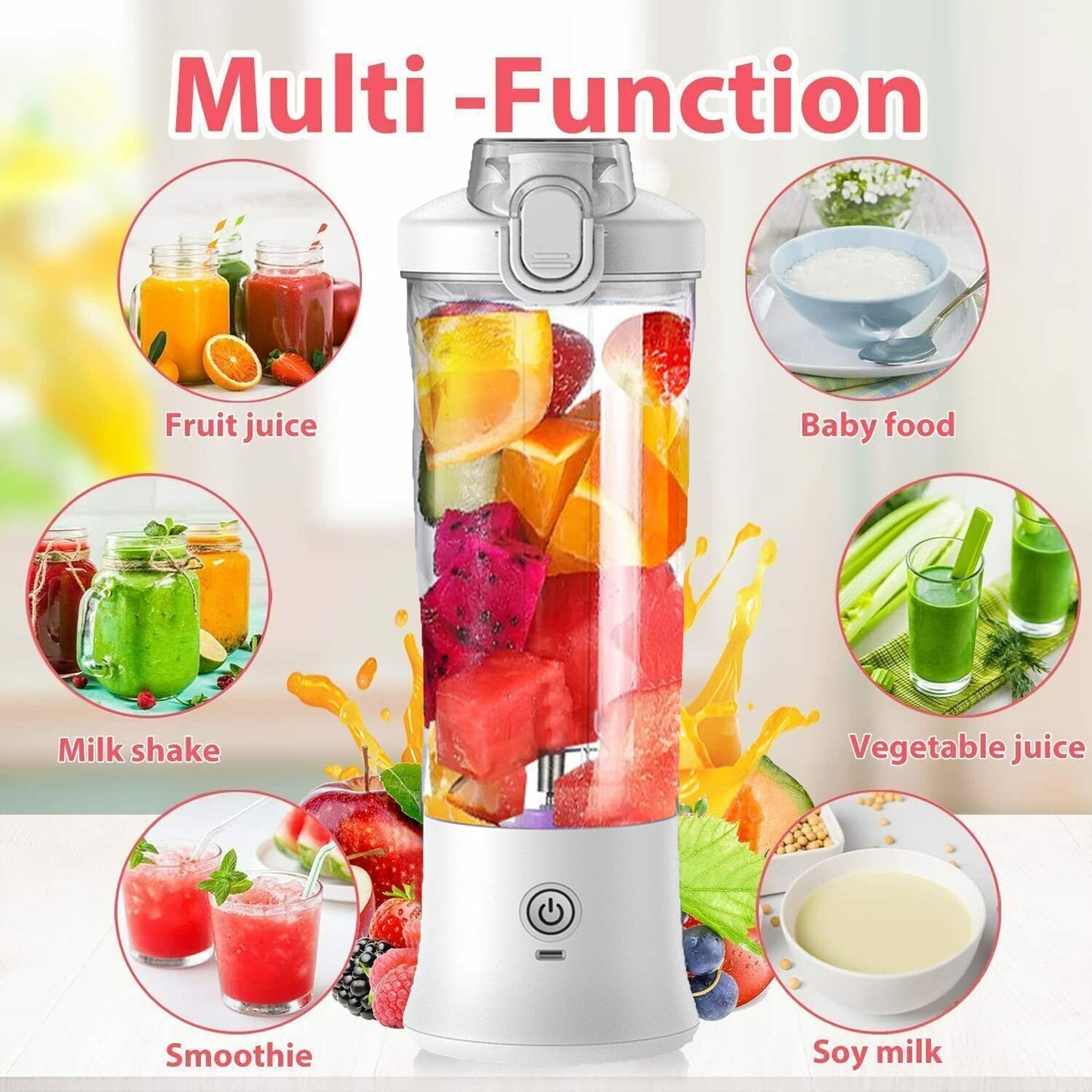 Portable Mini Electric Juicer USB Charging Fruit Orange Lemo