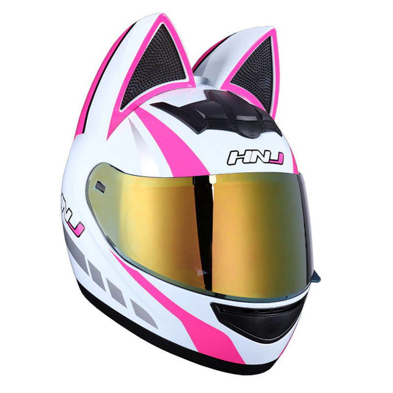 Motorcycle Helmet Full Face Cat Ear Detachable DOT Certification Safety Moto Helmet for Women Men Breathable Gift for Girlfriend