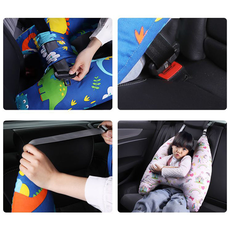 Cute Animal Pattern Baby Neck Head Support, U-Shape Children Travel Pillow Cushion for Car Seat, Safety Neck Pillow for Kids