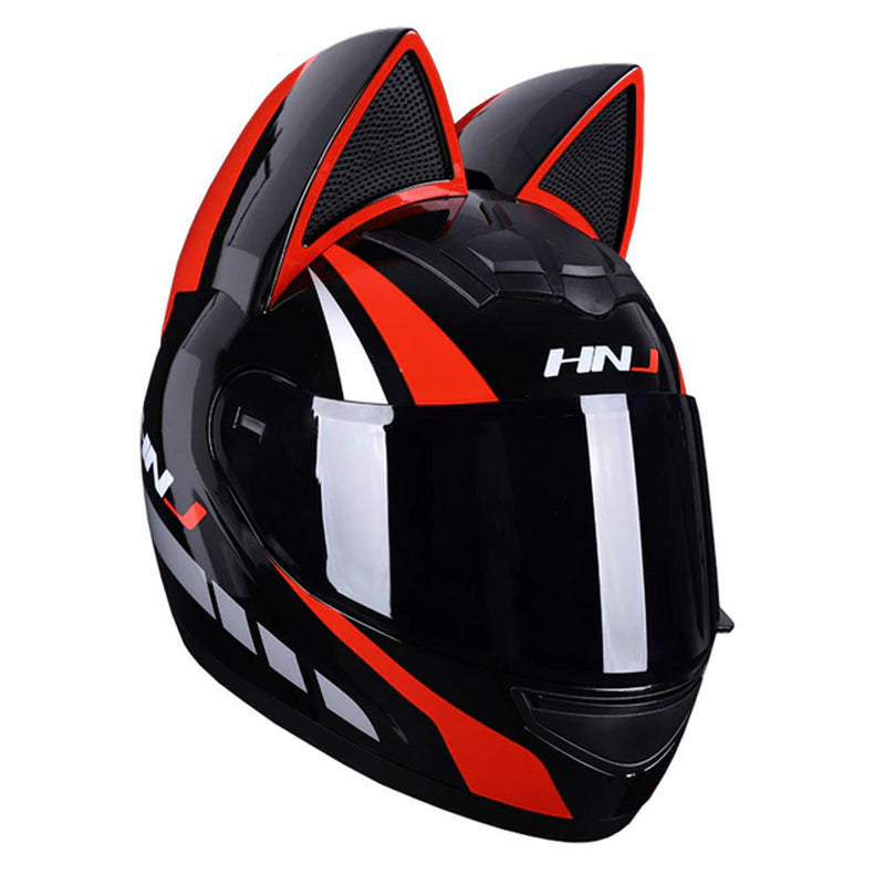 Motorcycle Helmet Full Face Cat Ear Detachable DOT Certification Safety Moto Helmet for Women Men Breathable Gift for Girlfriend