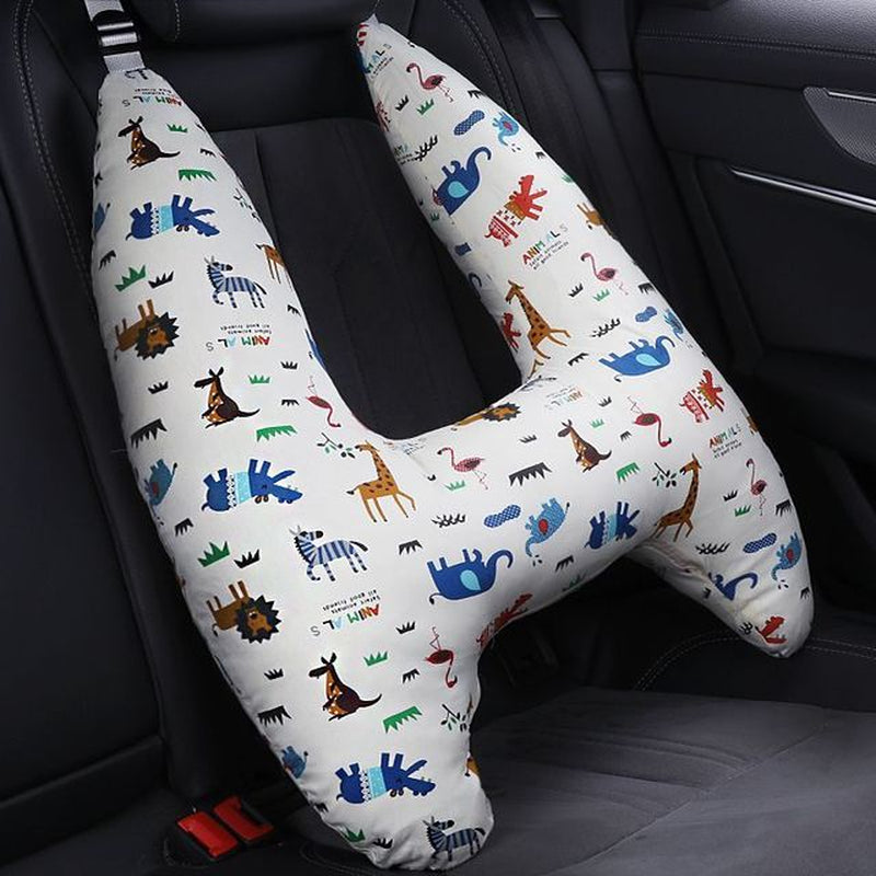 Cute Animal Pattern Baby Neck Head Support, U-Shape Children Travel Pillow Cushion for Car Seat, Safety Neck Pillow for Kids