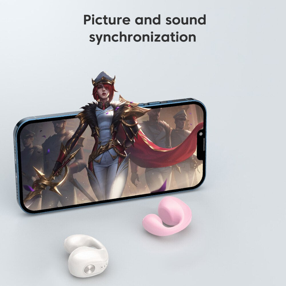 Wireless Bluetooth Headset Earphone Earring Wireless Ear Clip Headphones Sound Earcuffs Sport Headset Earbuds Ear Hook with Mic